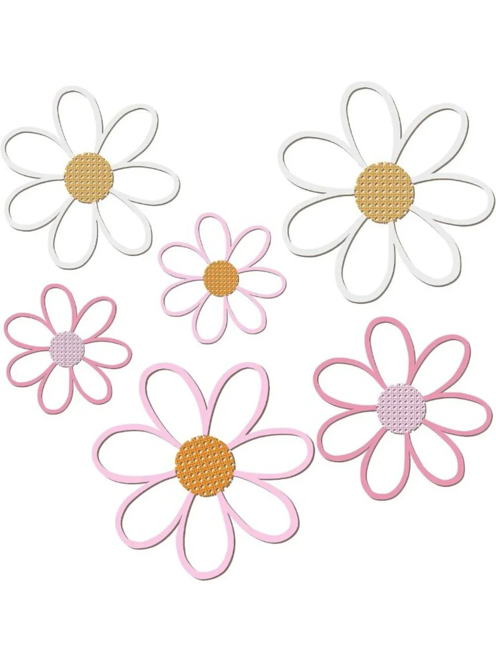 6 Pcs Wooden Daisy Wall Decor - Floral Art Hanging Plaques for Home & Nursery